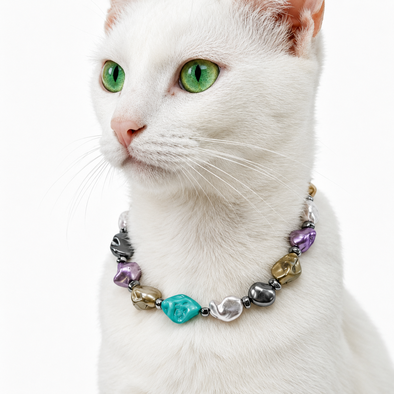 Sunwashed Shore Mixed-Bead Pet Necklace