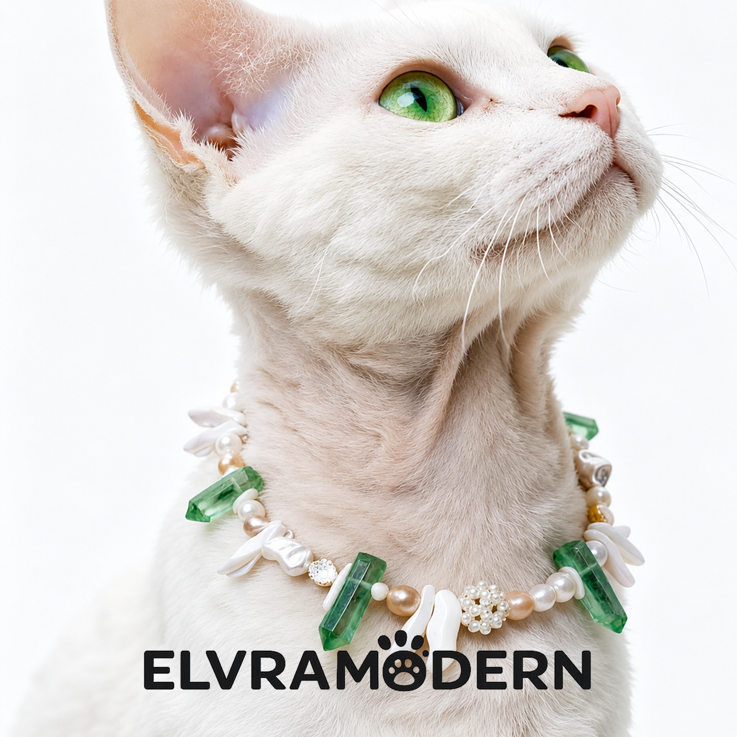 Emerald Pearl Runway Pet Necklace