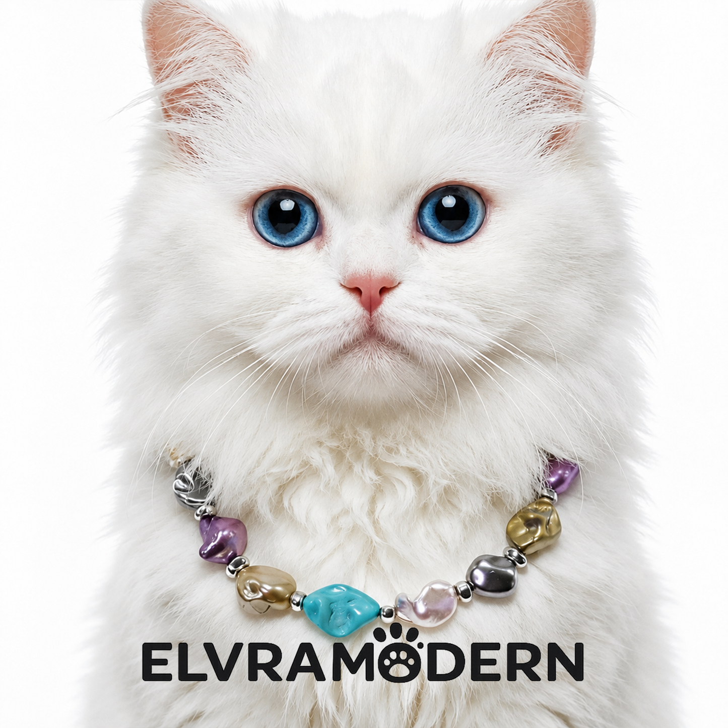 Sunwashed Shore Mixed-Bead Pet Necklace