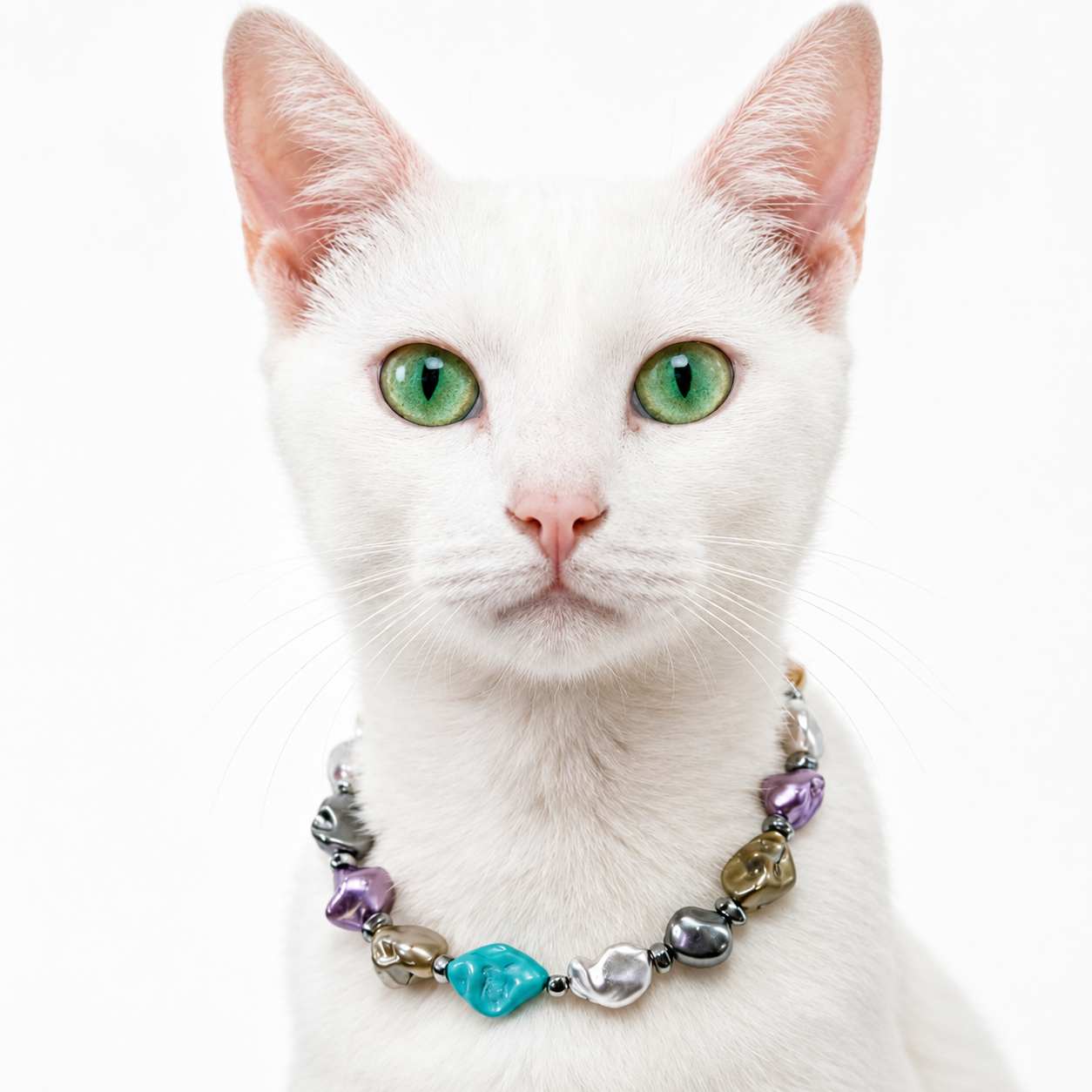 Sunwashed Shore Mixed-Bead Pet Necklace
