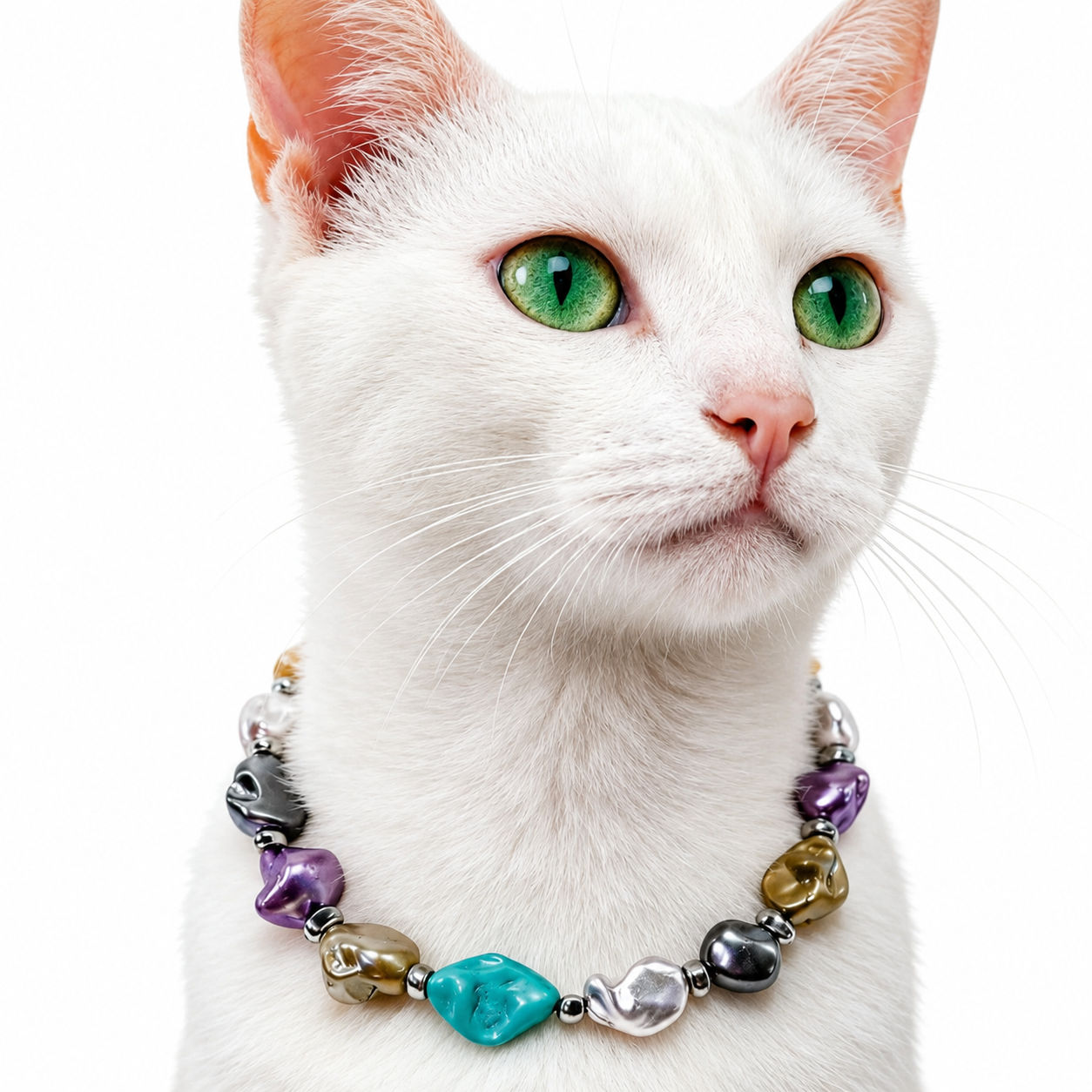 Sunwashed Shore Mixed-Bead Pet Necklace